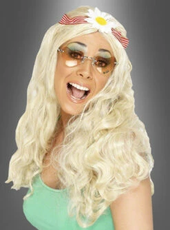 Flower Power Perücke Blond