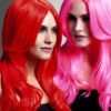 Khloe Langhaarperücke Pink Oder Rot