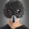 Pestmaske Mit Federn Schwarz