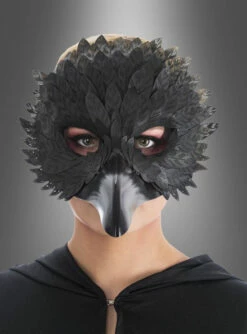 Pestmaske Mit Federn Schwarz