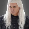 Witcher Langhaar Perücke Weiß
