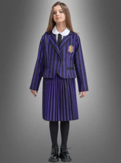 Wednesday Mädchen Schuluniform Schwarz Lila