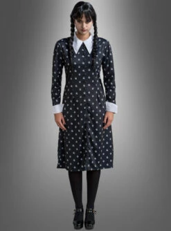 Wednesday Damen Kleid Schwarz-weiß