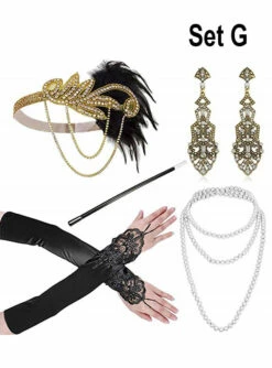 20er Charleston Accessoire Set Mit Schmuck Gold -KostümKult Verkäufe 172 951 x pic4