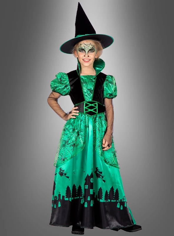 Langes Hexenkleid Grün Für Kinder 1 Langes Hexenkleid Grün Für Kinder