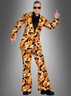 Retro 70er Tanzanzug Orangene Kreise