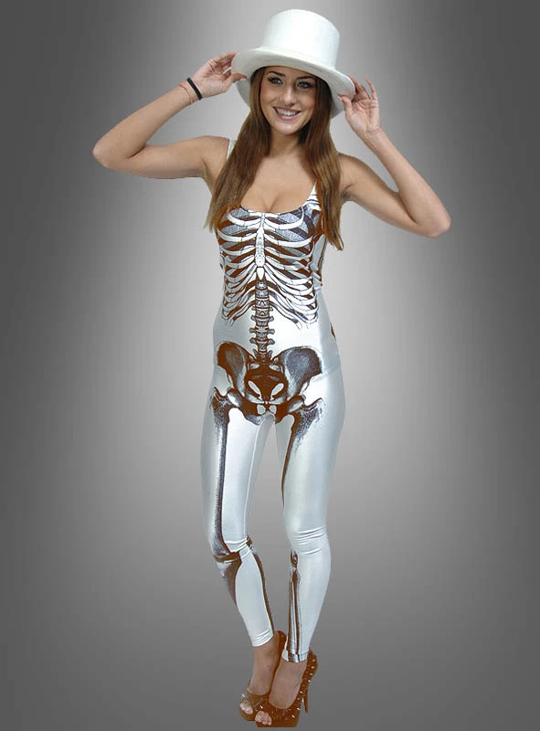 Weißer Skelettanzug Für Damen 1 Weißer Skelettanzug Für Damen