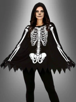 Skelett Poncho Halloween Kostüm