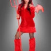 Rotes Teufelkleid Mit Stulpen
