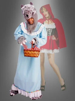 Großmutter Kostüm Wolf Blau Herrenkostüm