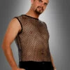 Netzhemd Schwarz ärmellos Für Rocker