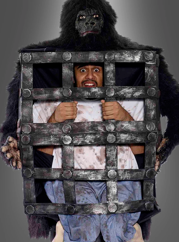 Mann Im Gorillakäfig Tierkostüm 2 Mann Im Gorillakäfig Tierkostüm – Bild 2