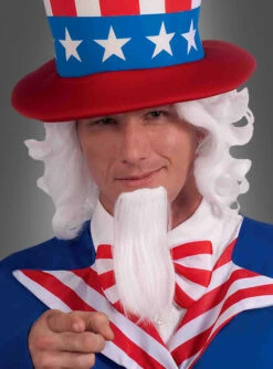 Onkel Sam USA Weiße Perücke Und Bart