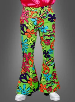 Herren Neon Peace Grün Schlaghose