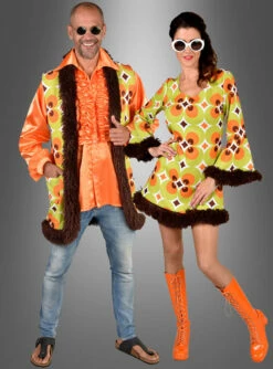 70er Retrokleid Damen Grün-braun -KostümKult Verkäufe 42 222161 pic3