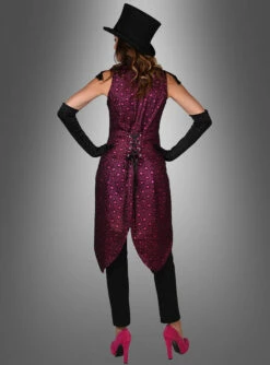 Ärmelloser Damenfrack Cabaret Schwarz-pink -KostümKult Verkäufe 42 223142 pic3