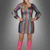 Hologramm Partykleid Regenbogen