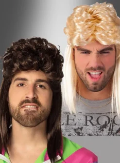 Vokuhila Perücke 80er Frisur Larry