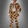70er Disco Zuhälter Patchworkanzug Mit Bart