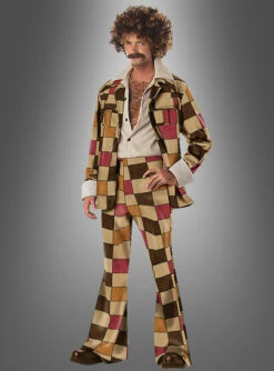 70er Disco Zuhälter Patchworkanzug Mit Bart