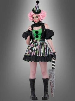 Verrückte Clownfrau Nicky Damenkostüm