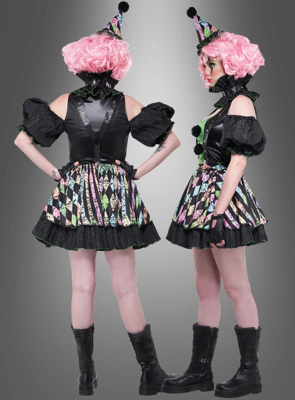 Verrückte Clownfrau Nicky Damenkostüm 2 Verrückte Clownfrau Nicky Damenkostüm – Bild 2