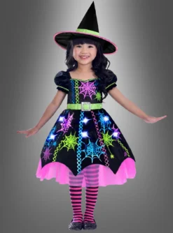 Bunte Spinnen Hexe Kinderkostüm