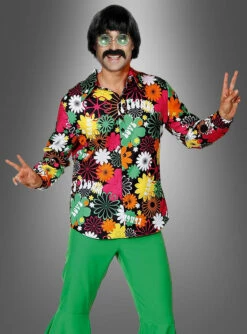 Hippie Herrenhemd Blumenwiese