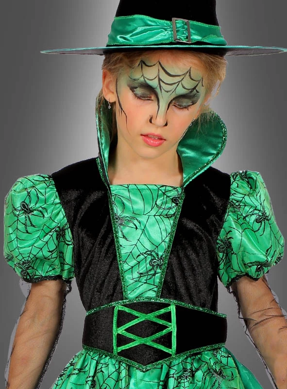 Langes Hexenkleid Grün Für Kinder 2 Langes Hexenkleid Grün Für Kinder – Bild 2