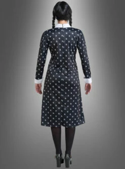 Wednesday Damen Kleid Schwarz-weiß -KostümKult Verkäufe original netflix serie wednesday kostuem gemustert 85de155565 3