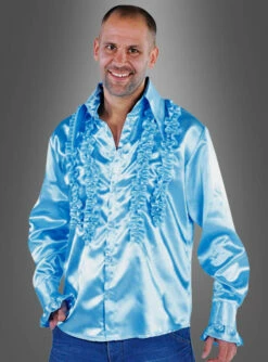 Doppelreihiges Rüschenhemd Waschbar 70er -KostümKult Verkäufe rueschenhemd disco schlager party 5dfb690eb7 4