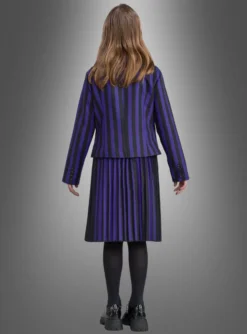 Wednesday Mädchen Schuluniform Schwarz Lila -KostümKult Verkäufe schuluniform nevermore academy maedchen lila gestreift 985a6a3af3 3