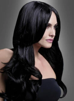 Khloe Langhaarperücke Mit Wellen -KostümKult Verkäufe schwarze langhaarperuecke d0a1de6bfa 3