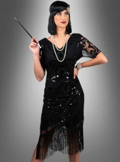 Halbarm 20er Jahre Retro Kleid Francis -KostümKult Verkäufe vintage kostuem flapper kleid mit fransen 74343f7135 3